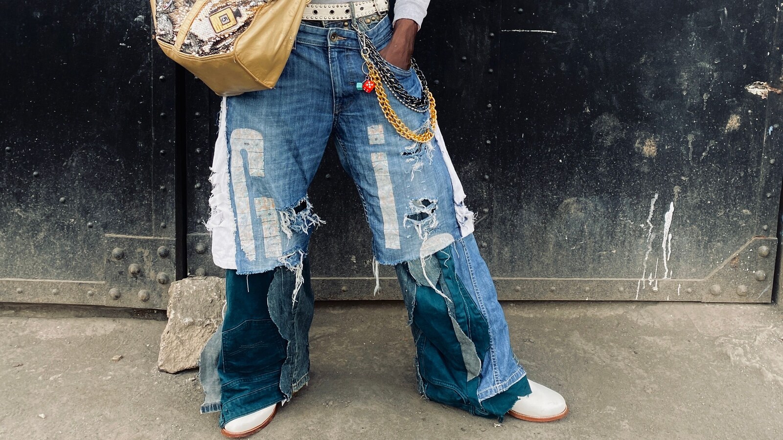 men's Korean flared jeans
