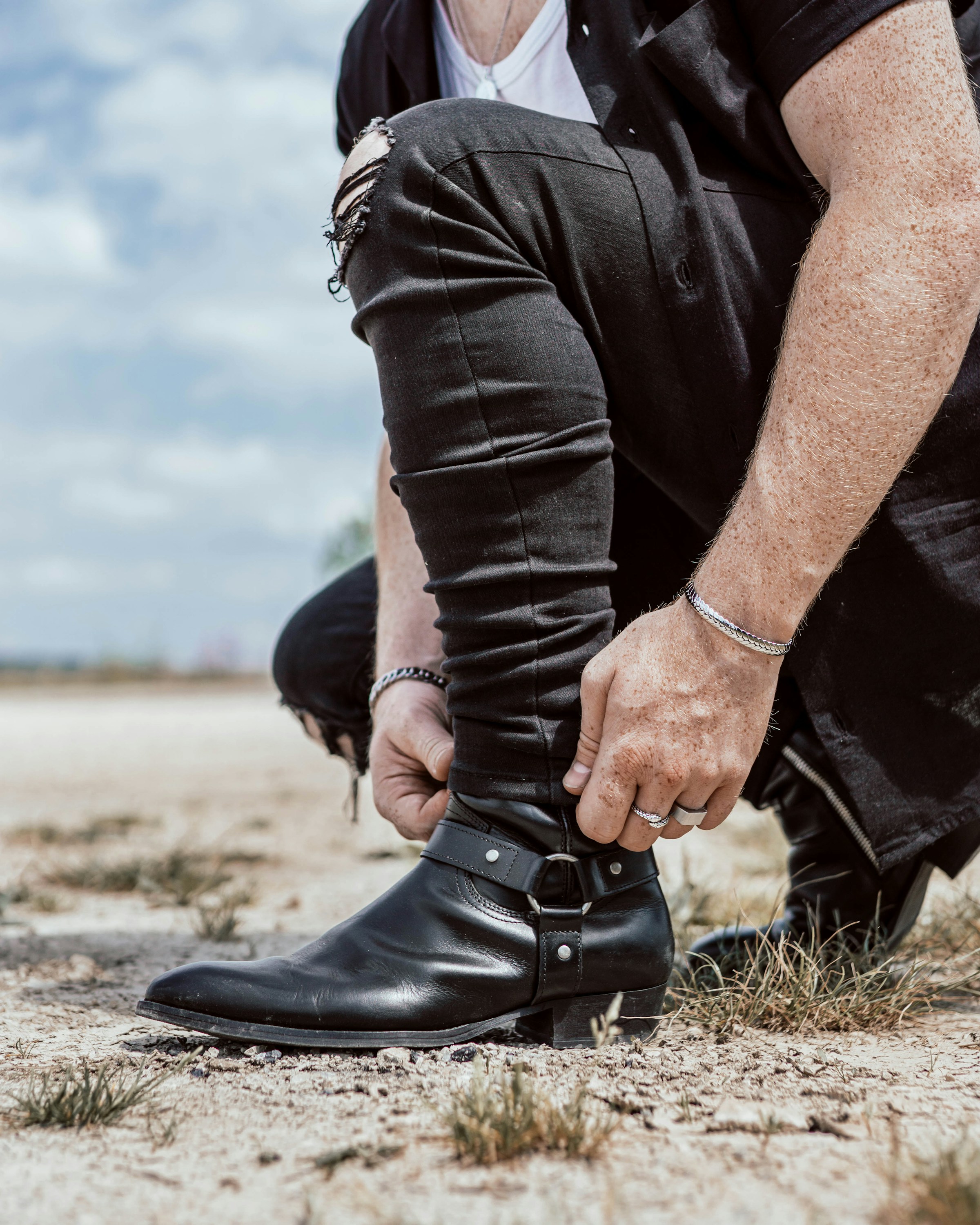 black flare jeans men western black wash