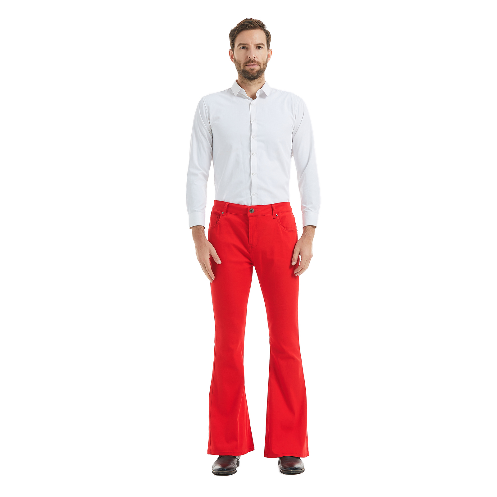 Red Stretch Bell Bottom Jean