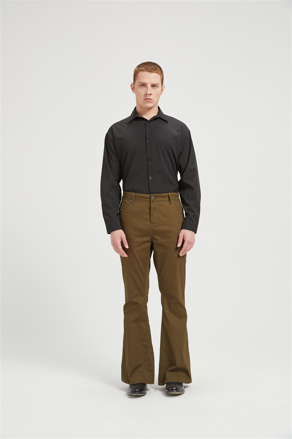 Olive Twill Bell Bottom Jean