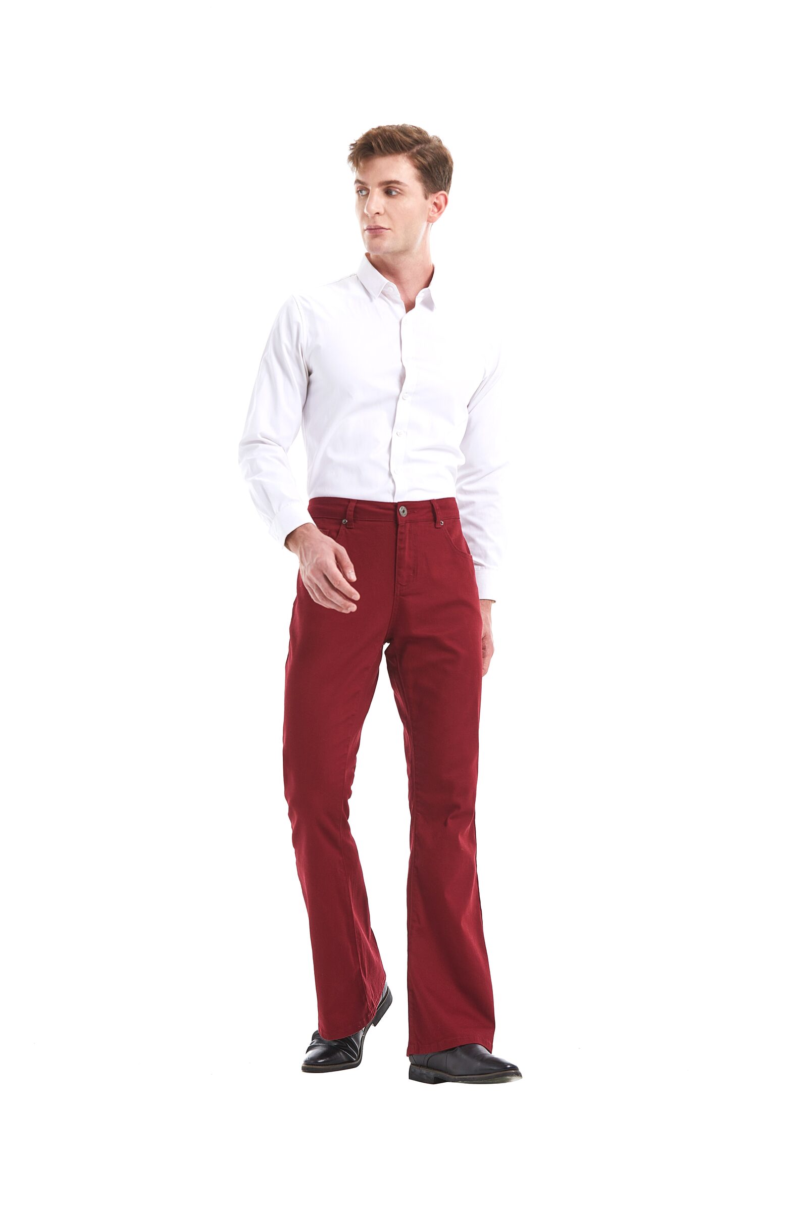 Crimson Red Bell Bottom Jean